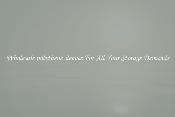 Wholesale polythene sleeves For All Your Storage Demands