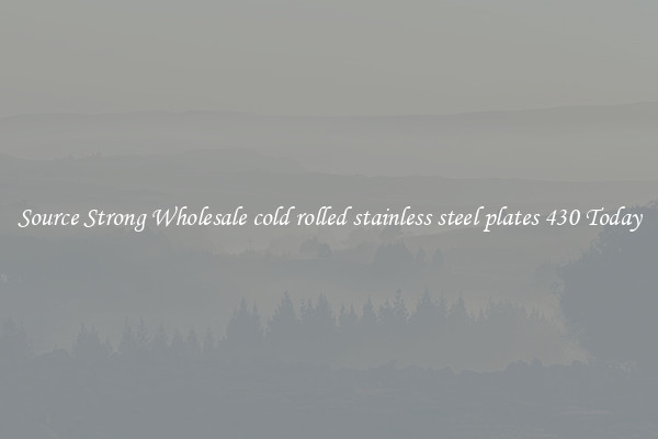 Source Strong Wholesale cold rolled stainless steel plates 430 Today