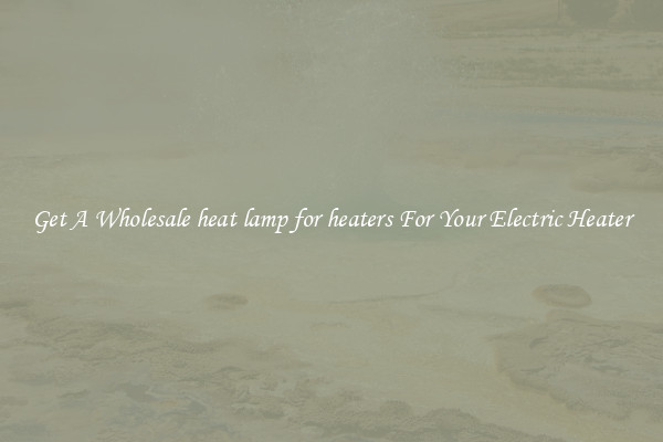 Get A Wholesale heat lamp for heaters For Your Electric Heater